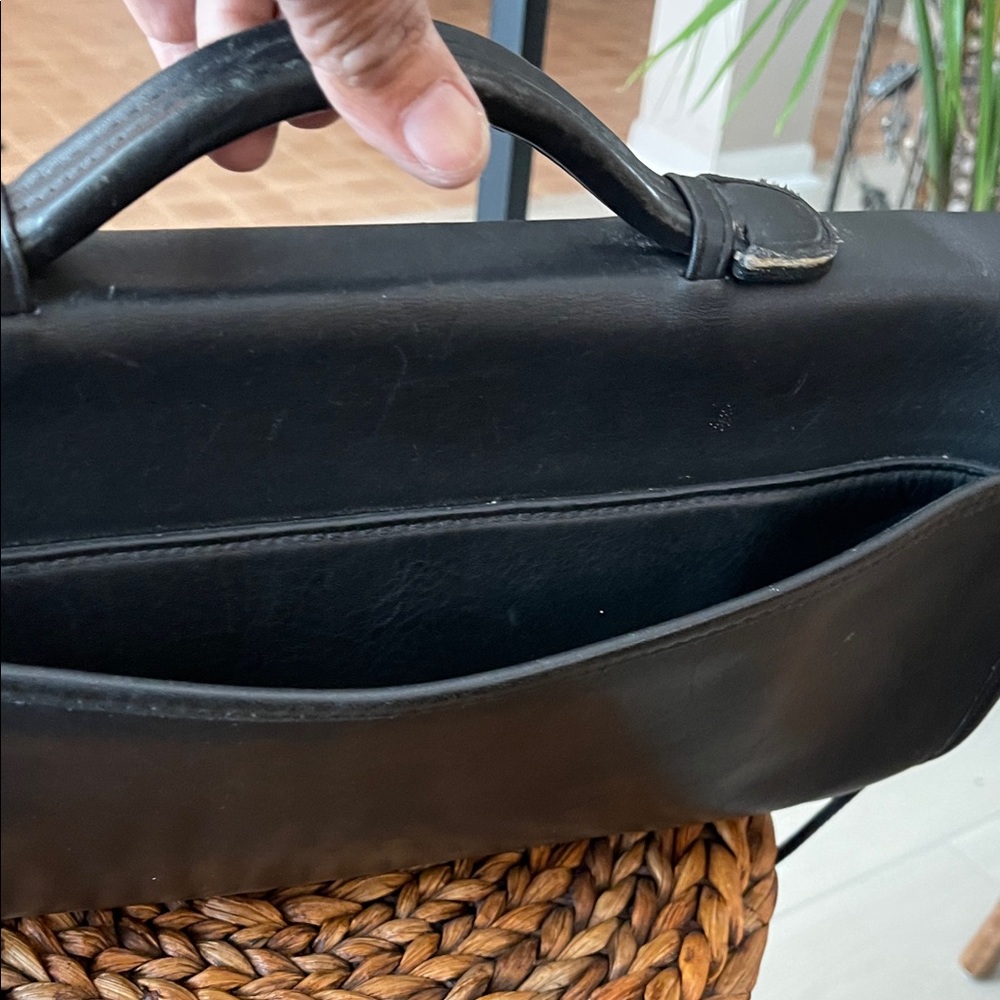Classic Black Leather Satchel Bag - Picture 9 of 14